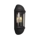 Ansell LED Vægbelysning Latina Halv Lanterne Sort - Egnet til E27 Op Til 42W | IP65 - Lyssensor